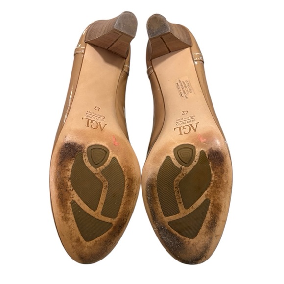 Attilio Giusti Leombruni Pumps Nude Patent Leather Women Sz 42 Medium - Picture 6 of 8